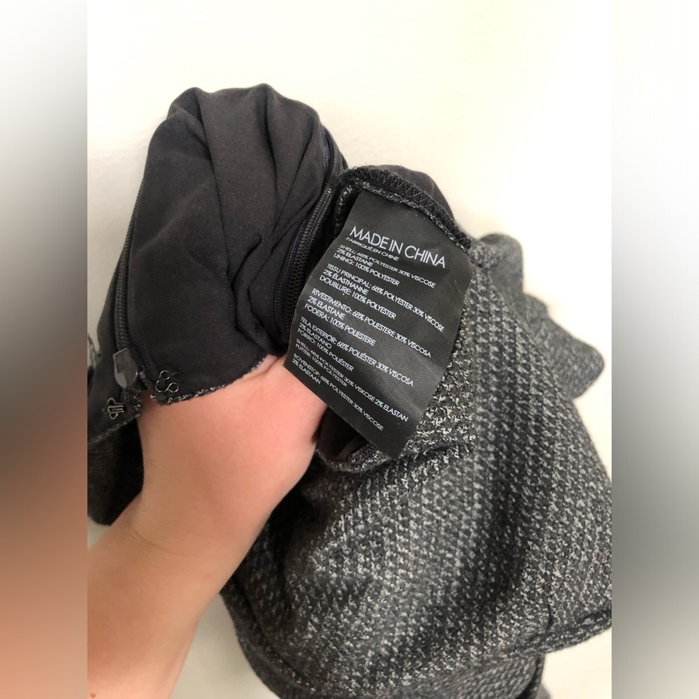 Club Monaco Women’s 00 Black/Gray Tweed Textured Hidden Zipper Cropped Jumpsuit - Picture 15 of 15